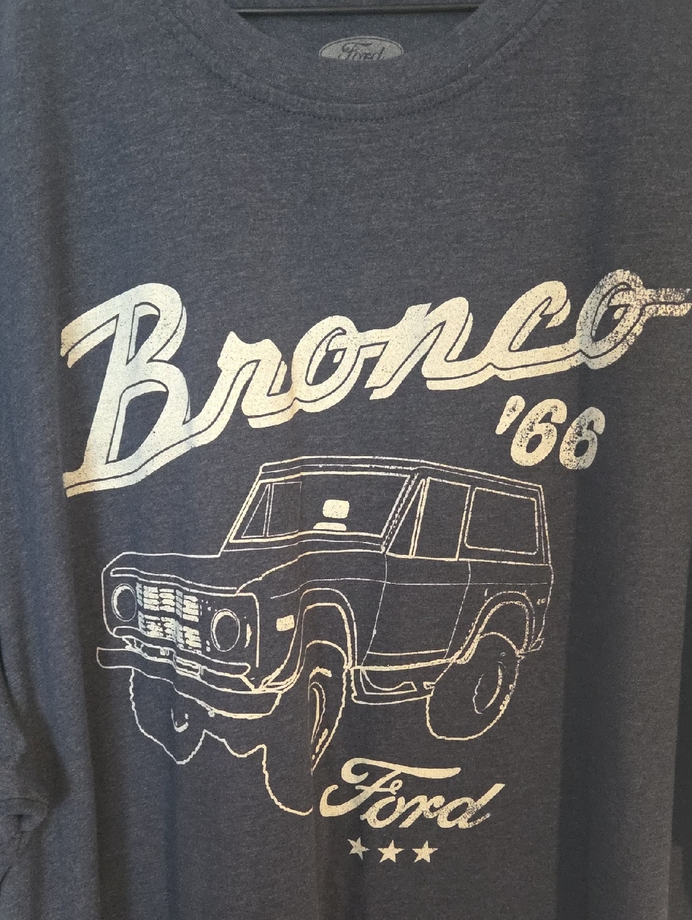 Ford Bluish Charcoal Tee with White Bronco '66 Graphic